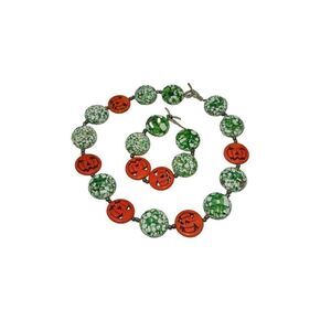 Halloween Jack O Lantern Bubblegum Necklace Jewelry Set​​